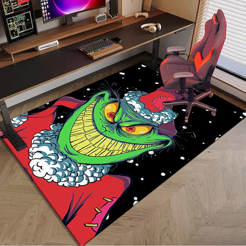 Green Monster Christmas Spirit Carpet, Chair Rug,Rug for Office Bedroom Living Rooms, Doormat Decor Fan Gift Christmas Gift