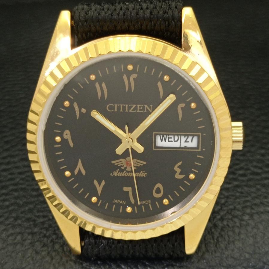REFURBISHED MENS CITIZEN AUTOMATIC 8200 JAPAN ARABIC BLACK DIAL WATCH A427236-2