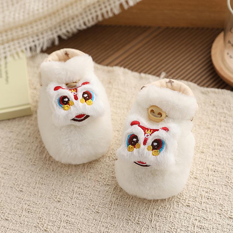 Winter Baby Booties: Soft Sole, Plush-Lined, Non-Slip, Imitation Rabbit Fur, Cute Cartoon for 0-1 Year Olds