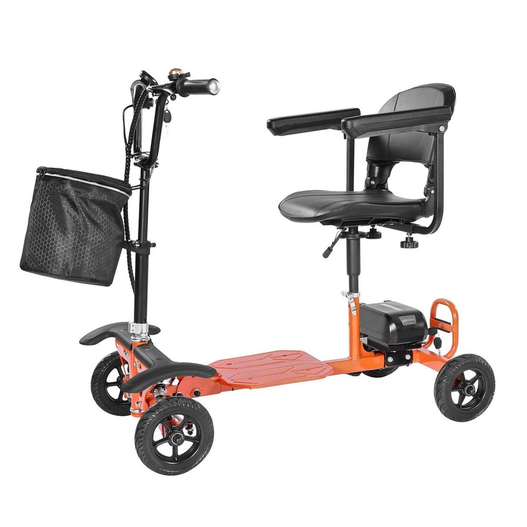 Scooter elettrico pieghevole a 4 ruote per adulti e anziani, Scooter elettrico con capacità di carico 120 kg, Sedia a rotelle da viaggio all-terrain con batteria al litio da 48V