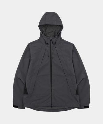LETTERCOMO Tech Shell Hooded Jacket Charcoal