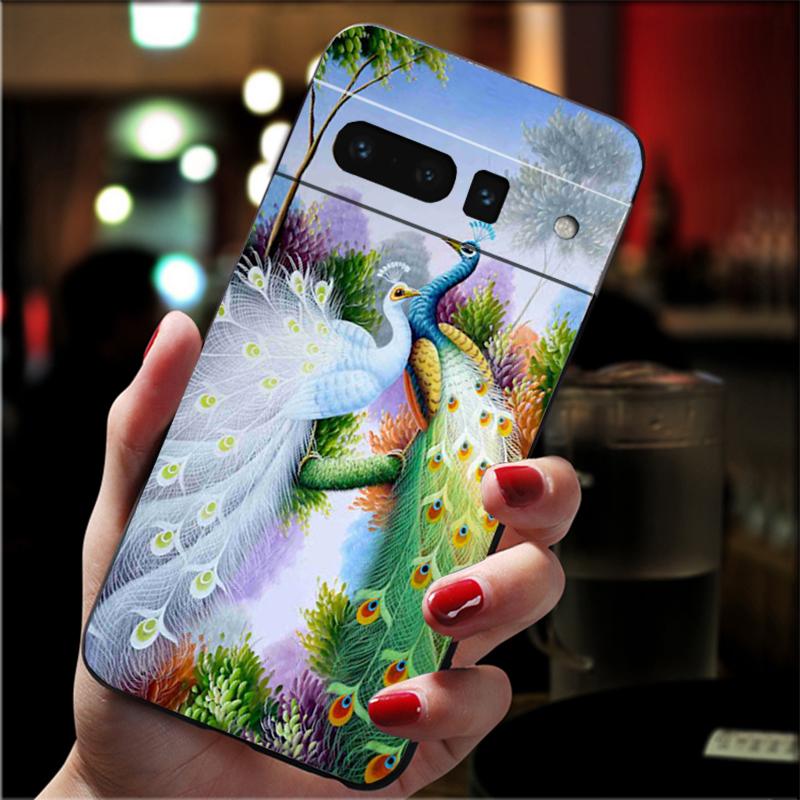 

Phone Case For Google Pixel 10 9 Pro XL 9A 8 7 6 Pro Pixel 8A 7A 6A Pixel 8 7 6 5 Peacock Feathers Google Pixel 10