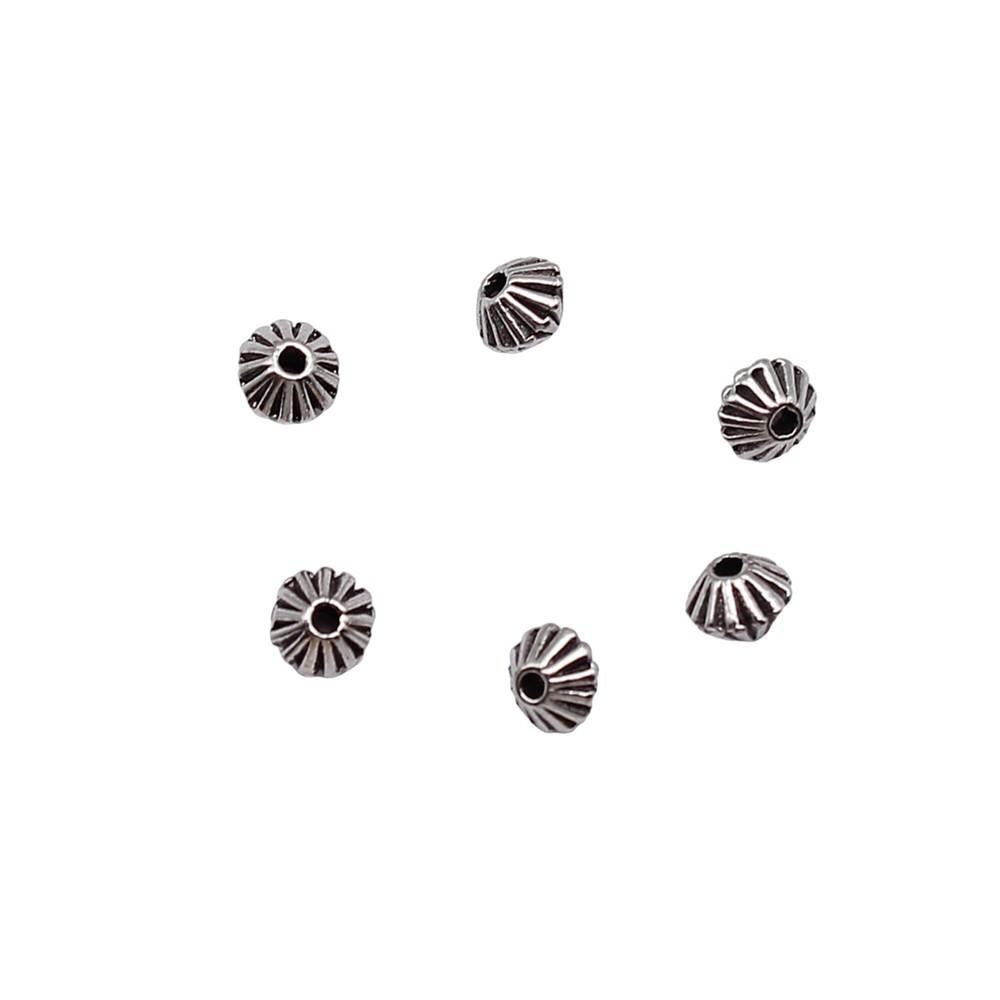 Multi Color Flower Edge Spacer Beads Metal Charms For Jewelry Making Accessories