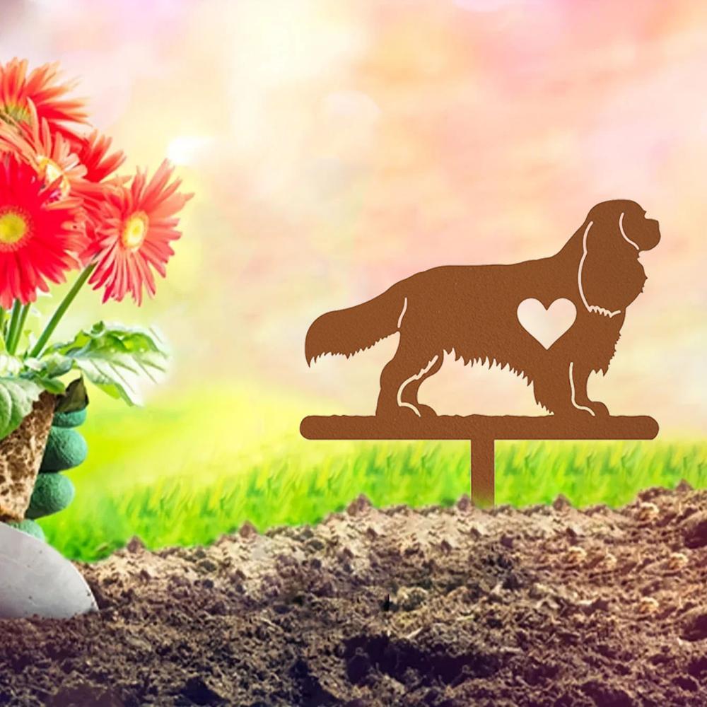 Dog Garden Stake - Bring Beauty To Your Outdoor Areas with This Iron Art. Perfect for Pet Commemoration and Garden Enhancement