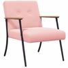 Armchair Pink Curly Wool Like Fabric