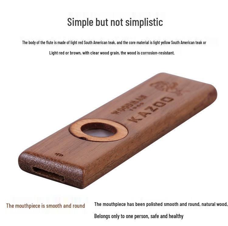 Performance Grade Solid Wood Kazoo Musical Instrument