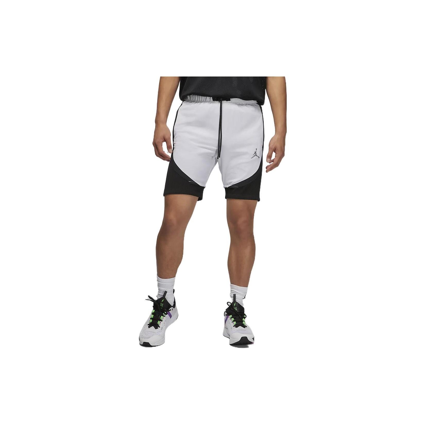 Men s Air Jordan Logo Micro Mark Lacing Colorblock Casual Gray Shorts DM1830-100 M