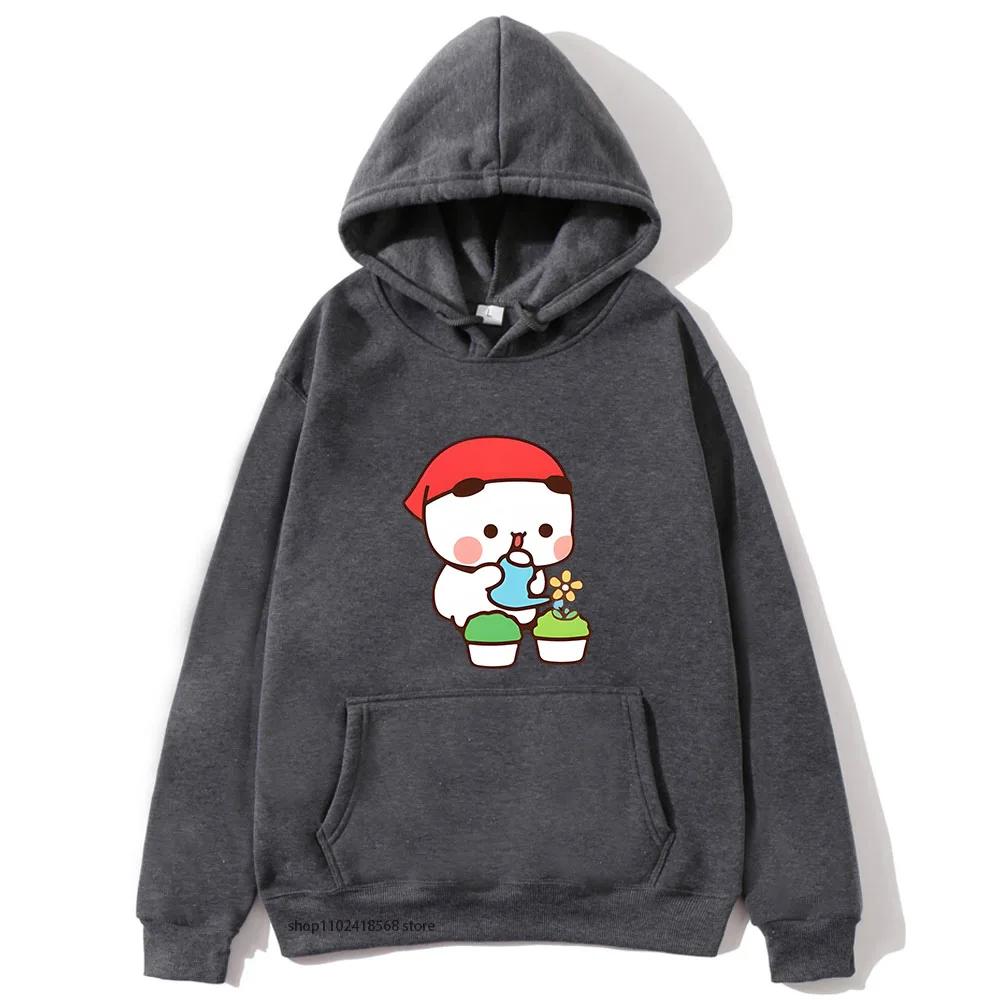 

Худи DuDu и BuBu сажают свои цветы Милые Каваи Панда Медведь Толстовки Парная одежда Женская уличная одежда Мужская 3XL