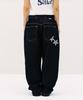 CAVISH Check Applique Denim Pants Blue(Cv2Gsfd111A)