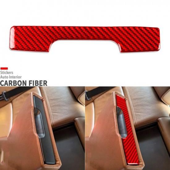 Red Carbon Fiber Rear Armrest Box Handle Cover For BMW 3 Series M3 E90 2005-2012