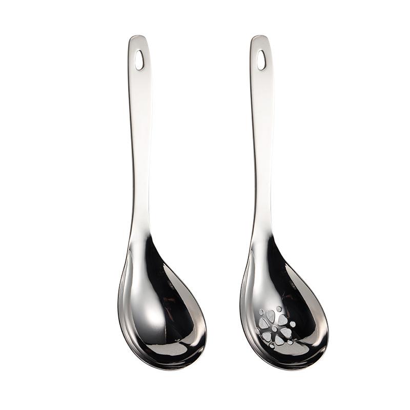 304 Stainless Steel Sinan Spoon Soup Shell Colander Mirror Polished Short Large Spoon Hotel Public Spoon Kitchen Utensils