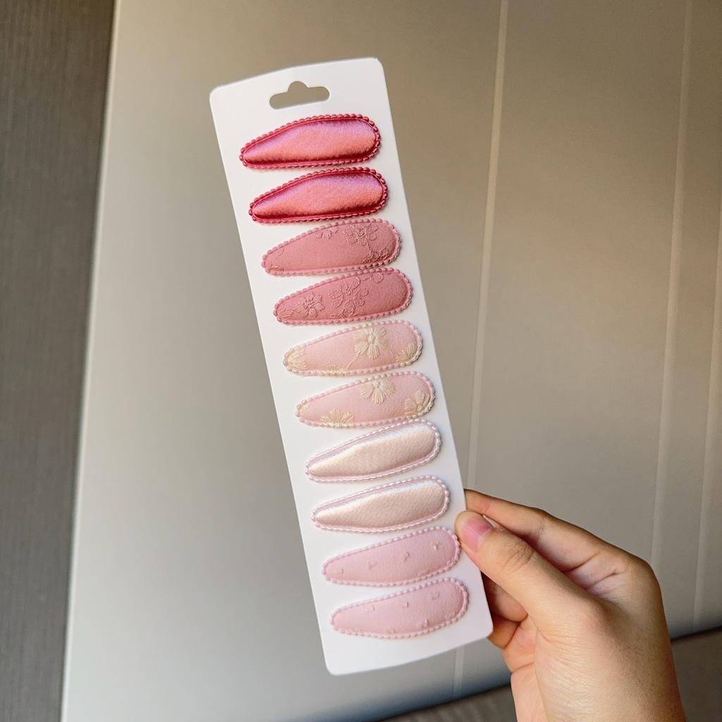 10Pcs/Lot Hair Accessories Girls Hairpin Print Solid Flowers Plaid Pattern Hair Clip Cute Powder Hairgrip New Children Headdress