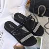Fashion Apricot Women's Slippers and Ladies Sandals Thick Rhenstone Shoes on Beach Slides Word Indoor Outside Platform Open Toe Vip 39 W