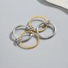 Popular Women's Stacked Ring Set, Geometric 18k Plating Design Cross Ring Jewelry