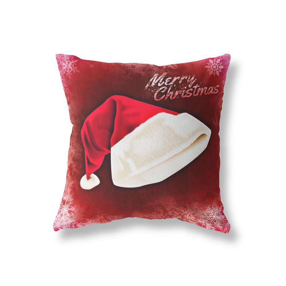Red Christmas Decoration Pillowcase Bedroom Living Room Sofa Car Decoration Pillowcase Home Decor Printed Cushion Cover