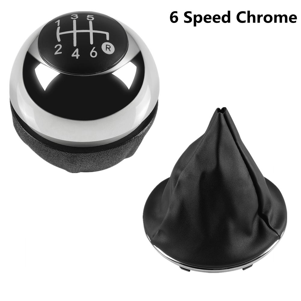 

Chrome Gear Shift Knob Gaiter Boot Cover Case For Fiat 500 500C 2007 2008 2009 2010 2011 2012 2013 2014 2015 2016 2017 2018 2pcs Chrome 6speed
