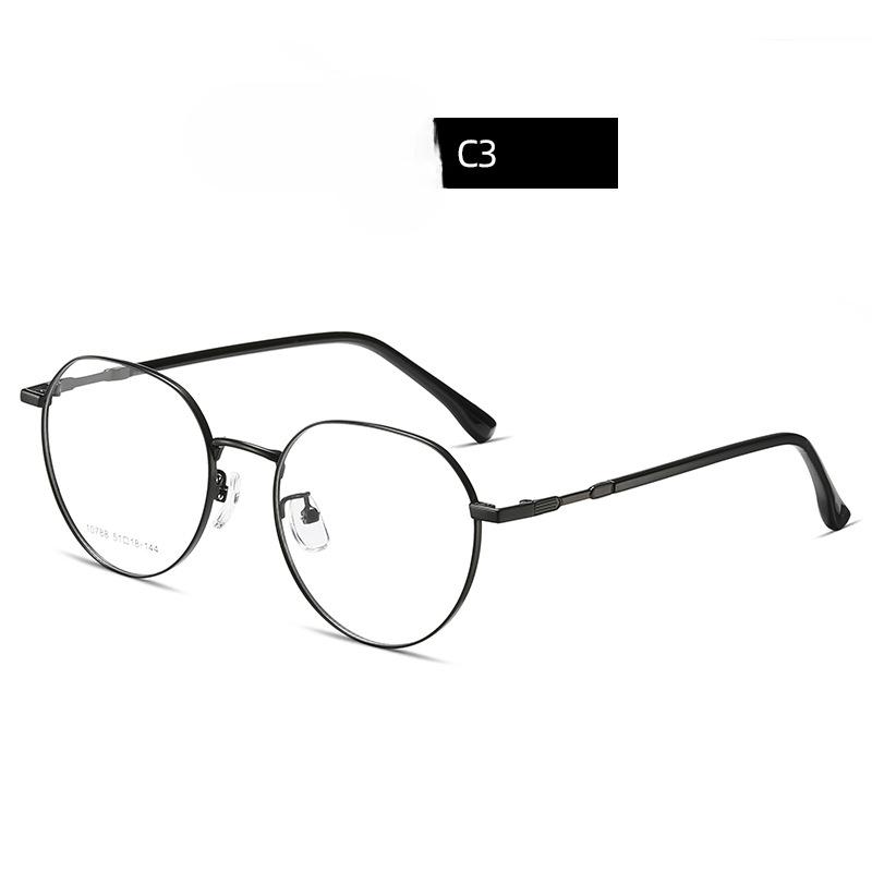 Metal Flat Mirror Female Online Celebrities with The Same High-value Plain Glasses Frame Can Be Equipped with Glasses for Students' Literary Glasses.