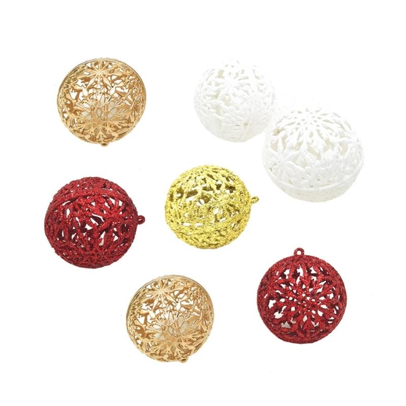 6Pcs Sparkling Christmas Baubles Decorations for Christmas Tree Hanging Ball Ornament for Holiday Party Centerpieces
