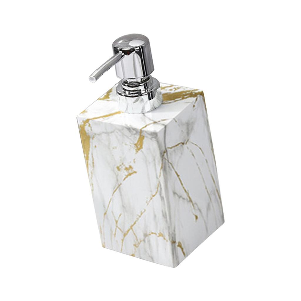 Marble Texture Soap Dispenser Shower Dispenser Resin Liquid Hand Soap Dispenser for Home Countertop Kitchen Laundry Room Hotel