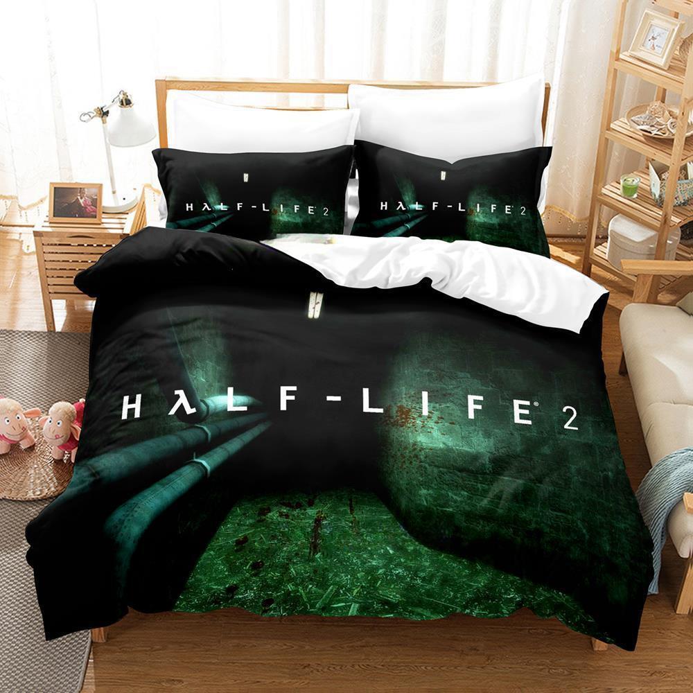 Nytt Game Half Life sängkläderset Enkel Twin Full Queen King Size Sängkläderset Vuxen Barn Sovrum Påslakanset Anime Sängkläderset