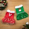 Christmas Pet Dress Dog Skirts Holiday Party New Year Christmas Dress Up Classic Dress Green Red Pet Decoration  Pet Clothes