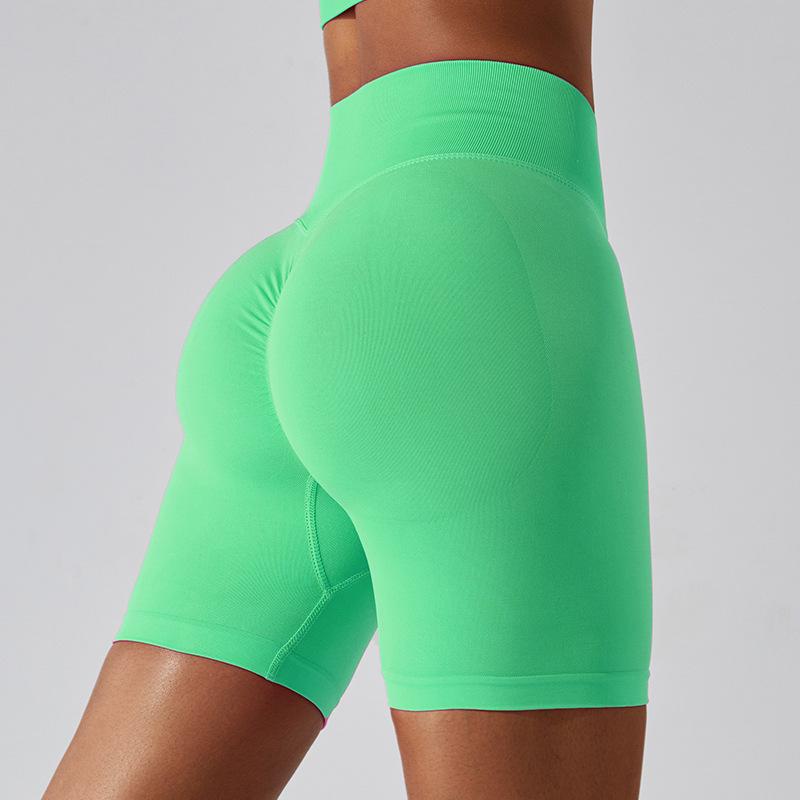 Seamless High Stretch Yoga Shorts, Women'S Peach Sports Shorts, High Waist And Hip Lifting Pants, Outdoor Running And Fitness Pants