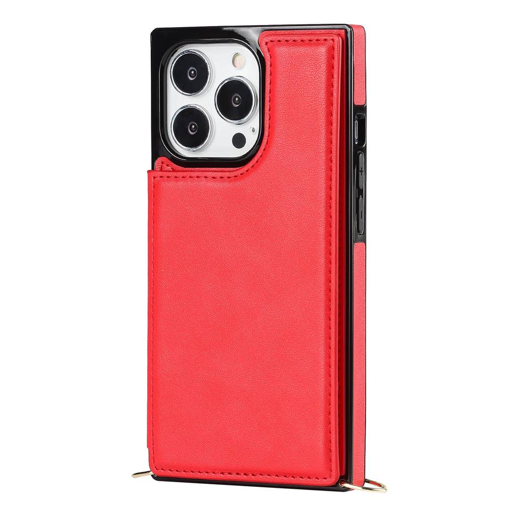 Crossbody Wallet Case for iPhone 14 13 12 11 Pro Max 13 Mini SE 2025 X XS Max XR with Card Slot Holder, Magnetic Flip Folio Case