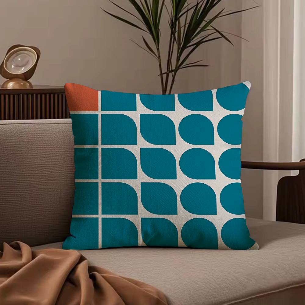 Abstraktní B-Bauhaus Geometrický povlak na polštář Povlak na polštář proti roztočům Neviditelný zip hedvábný krátký plyš Potah na polštář na pohovku