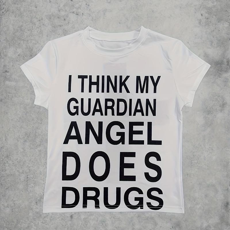 

Summer letter front and back printed sexy women s short sleeved T-shirt L белый