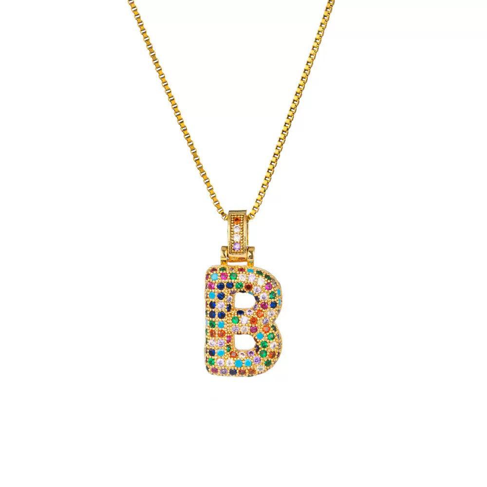 European Initial Pendant Necklace: Retro Hip Hop Trend Jewelry for Women