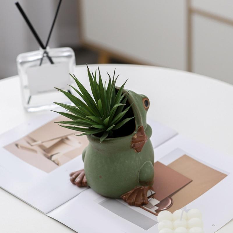 Succulent Plant Pots Silicone Mould Frogs Shape Multifuntional Handmade Planter Moulds for Epoxy Resin Concrete Casting