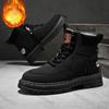 Winter Herrenstiefel Warmer Plüsch Outdoor Baumwollschuhe Schwarz Größe 48 Wasserdicht Schnürung Rutschfest Mode Kältebeständig Herrenschuhe