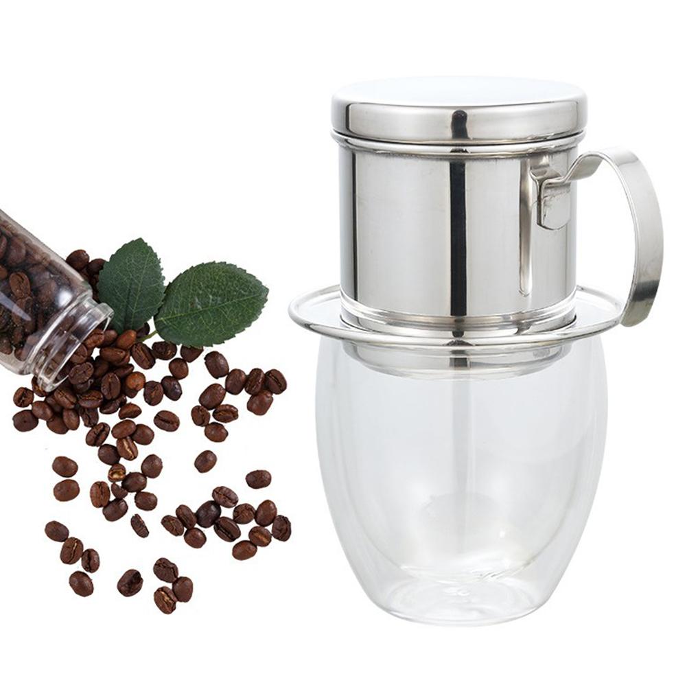 Coffee Brewing Pot Stainless Steel Filter Rotating Pressure Plate Smooth Handle Design Compact Moka Coffee Pot Moka Dripper