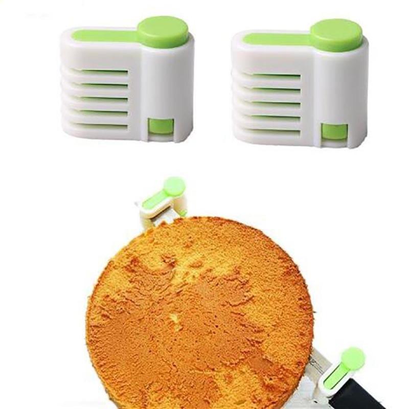 2 stycken / set 5 lager skuren brödkniv Brödskärare Livsmedelsklassad plastkaka brödskärare