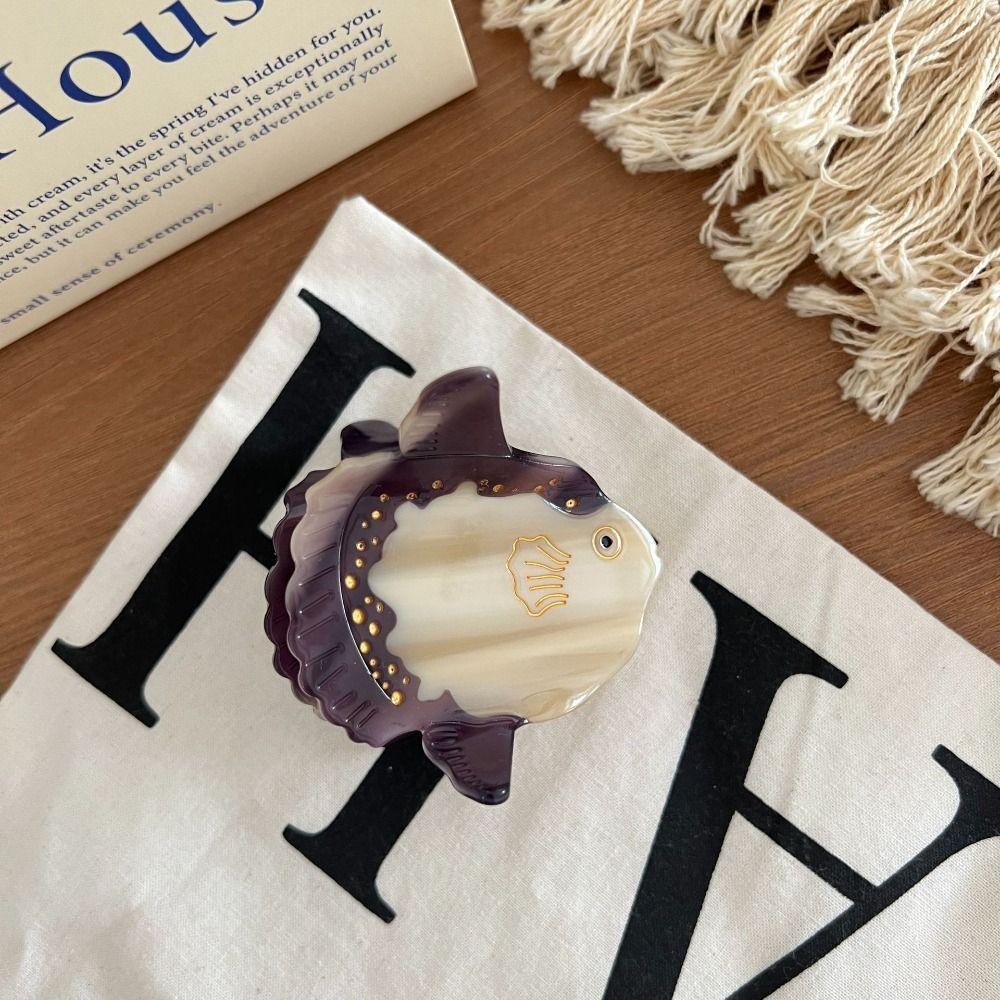 Lovely Ocean Animal Shark Clip Geometry Creative Hair Claw Creative Seal Acetate Hair Clip  Daily