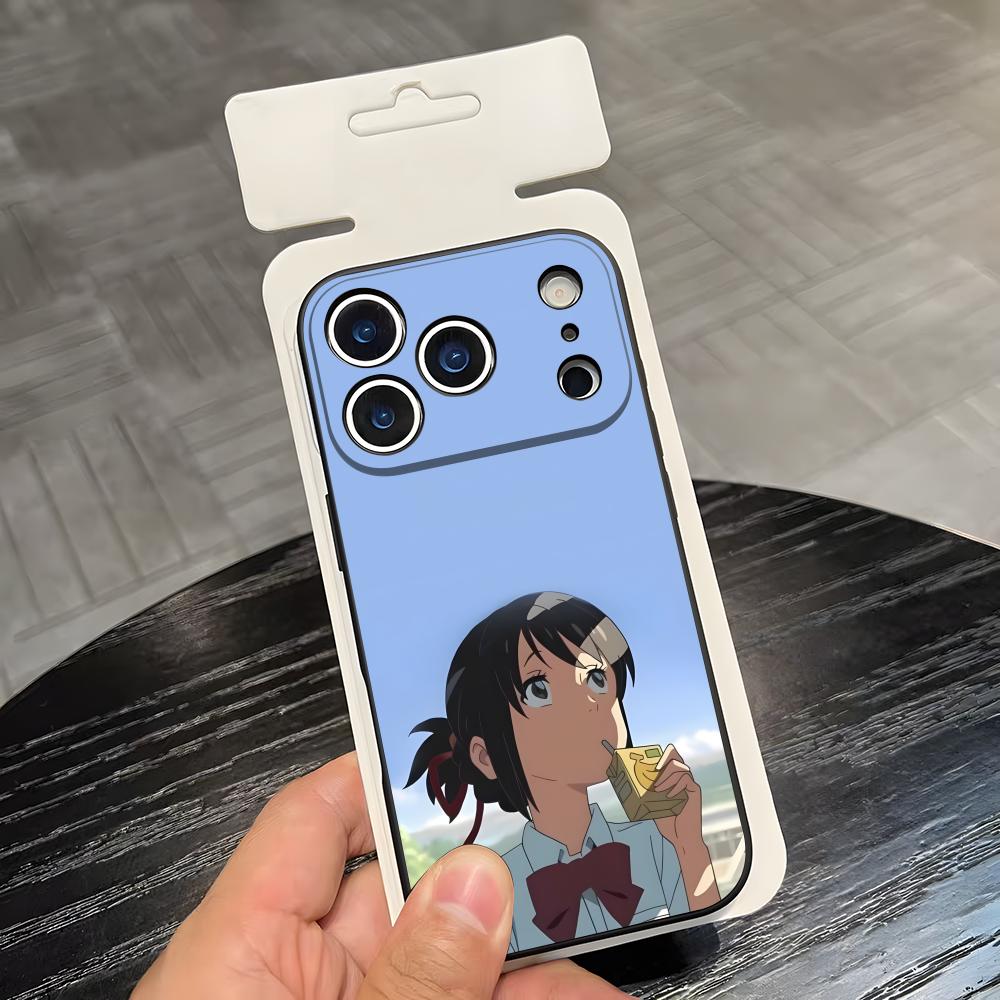 A-Anime Your N-Name Phone Case For IPhone 17 Air 16 E Pro Max 15 14 13 Mini 12 Pro 11 Max Plus Black Soft Shell