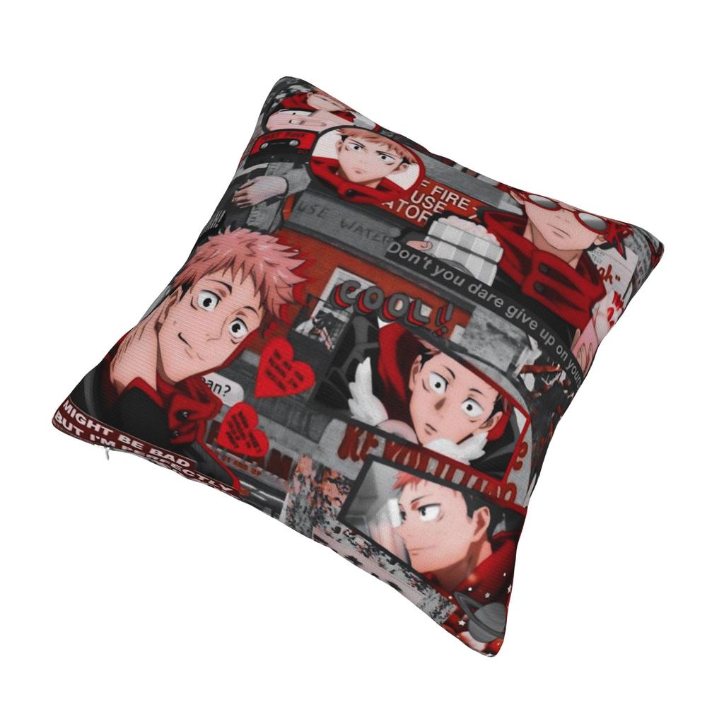 Itadori Yuji Pillowcase Product Printed Cushion Cover Decor JJK Anime Pillow Case Cover Home Multiple Sizes