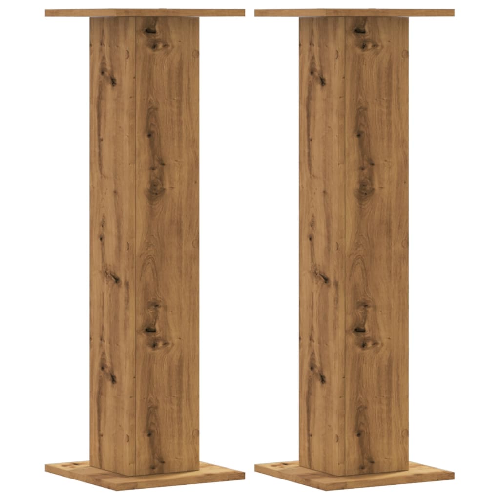 Plant Stand Set of 2 Artisan Oak Finish 30 X 30 X 95 Cm Engineered Wood