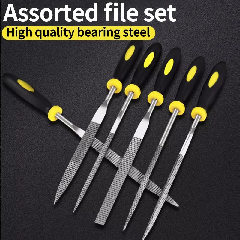 

Files Set Mini Rasp Woodworking Sanding Shaping Small Steel File Needle Metal Hard Wood Cork Polishing Carving Tools For Hand 3X140mm 6 piece set