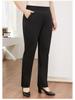 Plus Size Fleece-Lined Black High Waist Pants for Women - Stretchy, Casual, Perfect for Autumn and Winter. Ideal for Middle-Aged and Elderly Ladies.