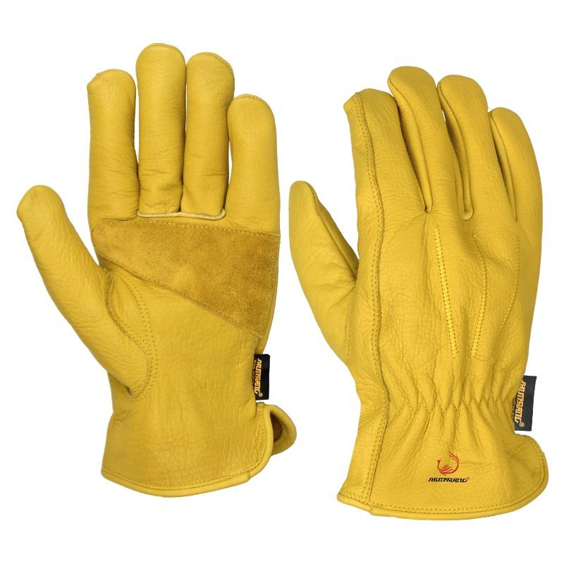 Cowhide work heat insulation gloves abrasion resistant flame retardant high temperature resistant gloves MS-937-S