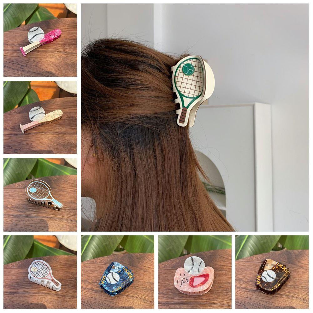 

Korean Style Splicing Hair Claw Tennis Acetic Acid Shark Clip Streetwear Style C