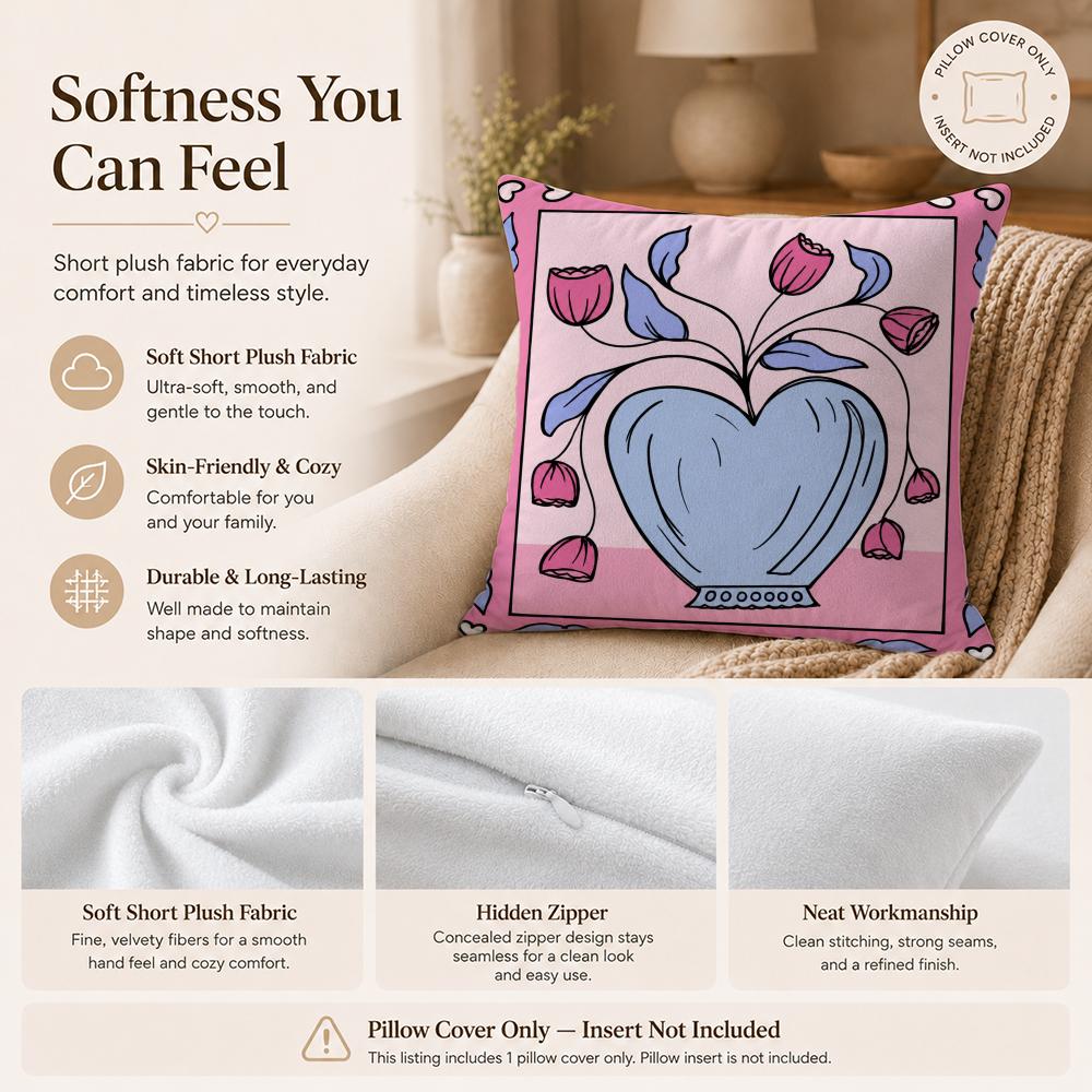 Colorful Decorative Cushion Cover Double-Sided Printed Pillow Cover Hypoallergenic Dust-Mite Proof