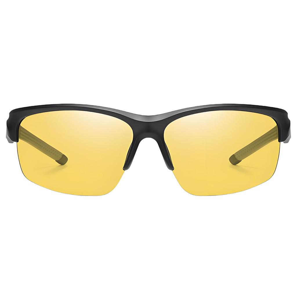 [FEISEDY] Sports Sunglasses, UV Protection, Polarized Lenses, Half Frame, Women's & Men's, Night Vision Yellow, Driving, Fishing, Stylish,