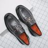 BrandNew Solid Color Loafers Gentle Styleable Business DailyWear Foot Cover Round-toe Leather FootPairs Korean Version Lazy Beans FootPairs