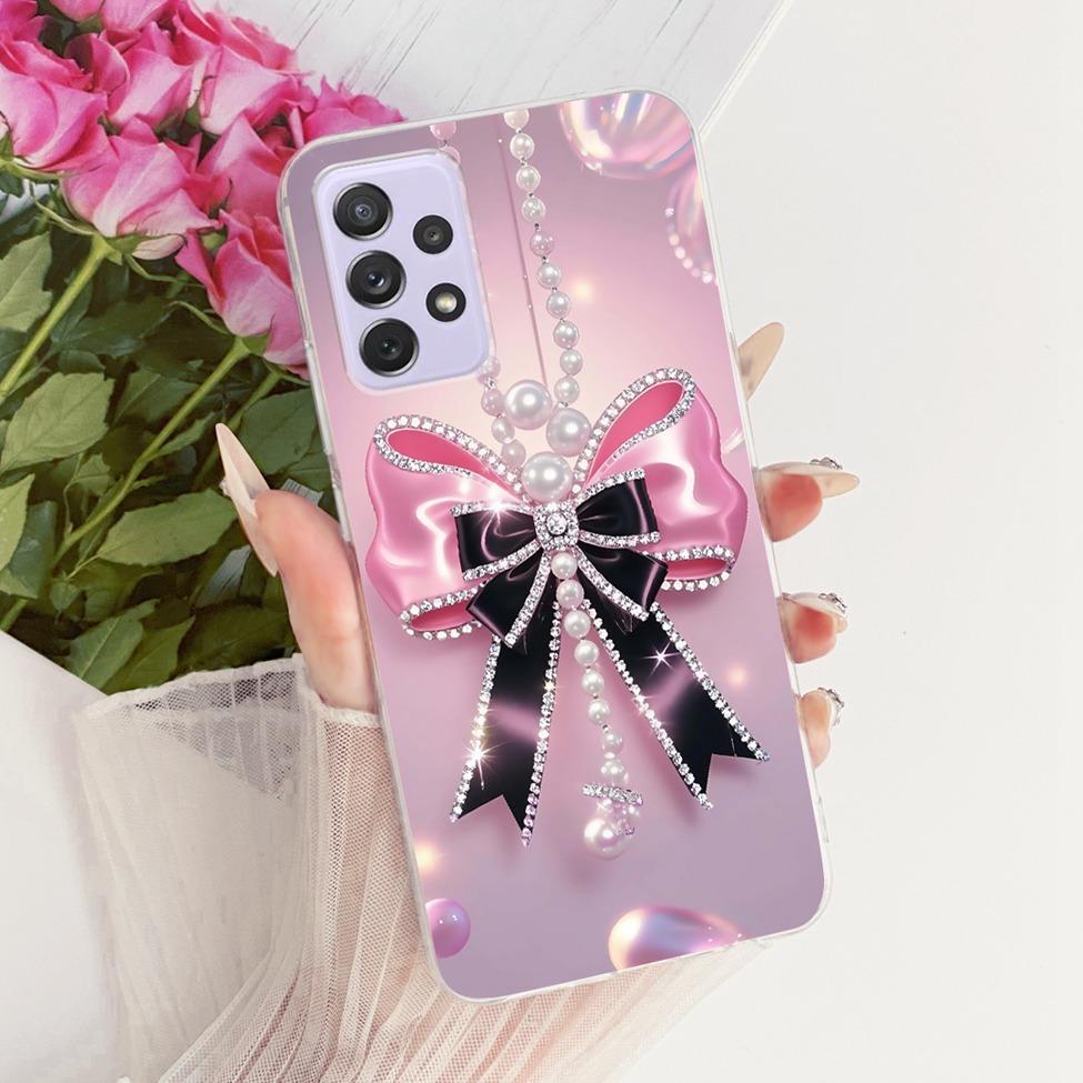 Transparent For Samsung Galaxy A72 4G Case Cute Fashion Flowers Funny Painted Casing For Samsung A72 4G SM-A725M SM-A725F Cover
