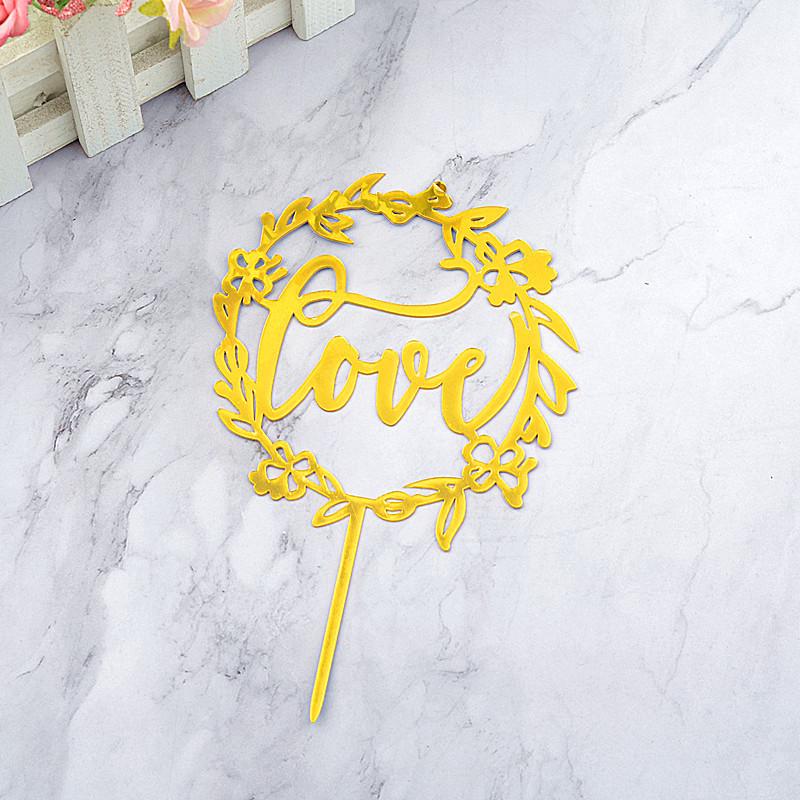 Gold & Black Mirrored Acrylic Cake Topper