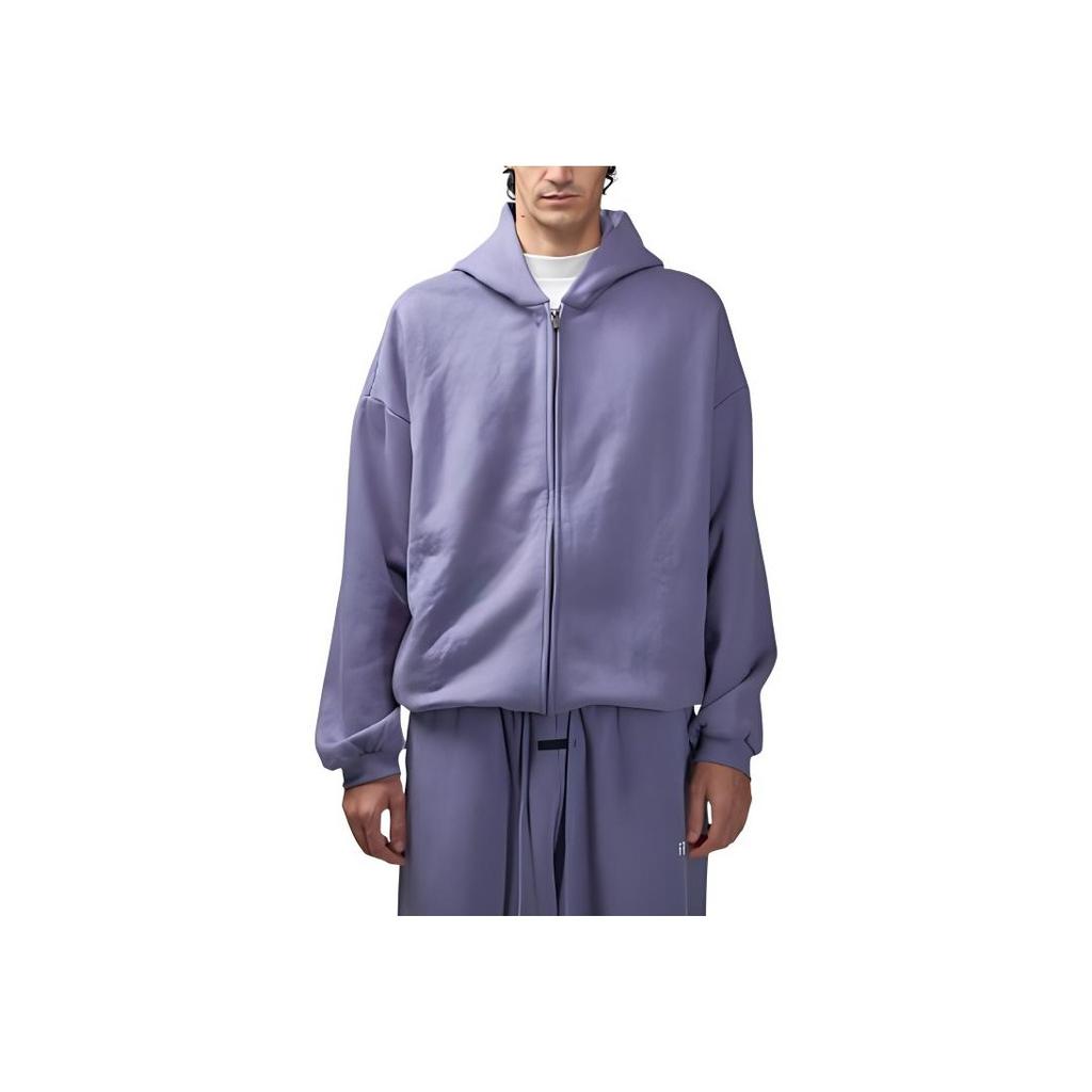 Fear of God Essentials Heavy Fleece Full Zip Hoodie Lavender Men Tops Purple 192BT246247F