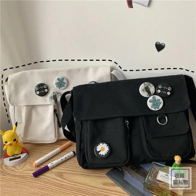 Ladies' Cute and Versatile Canvas Youth Fashi Shoulder Bag Student Large Capacity Crossbody Bag