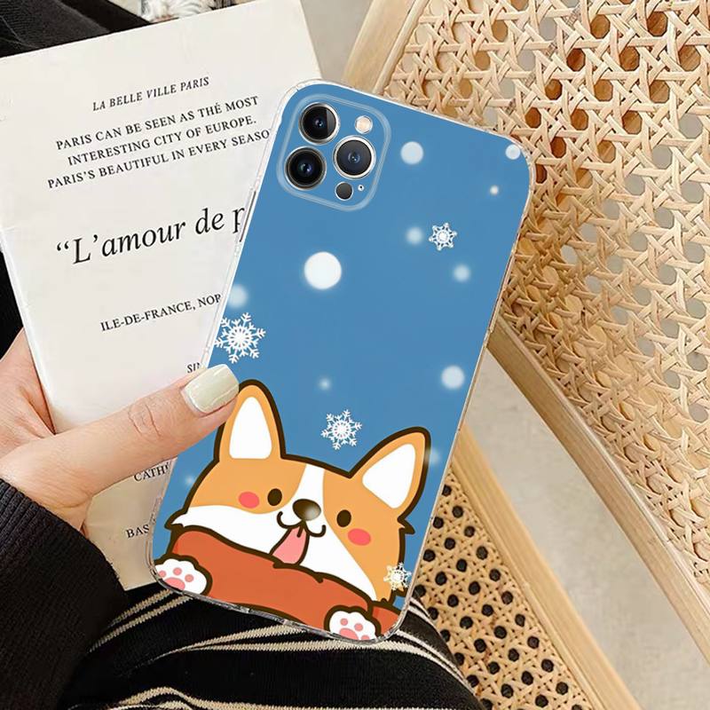 Cartoon Dog Corgi Phone Case Silicone Soft for iphone 14 13 12 11 Pro Mini XS MAX 8 7 6 Plus X XS XR Cover